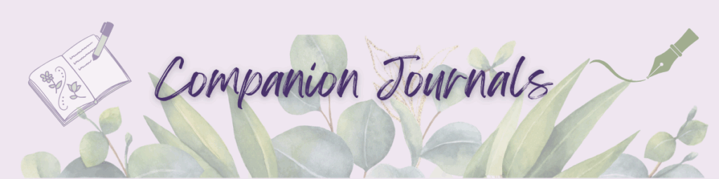 Header image with watercolor leaves, journal icons, and the words “Companion Journals” in elegant script