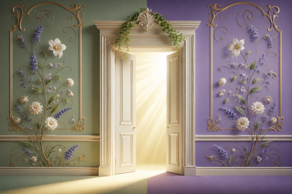 Open doorway glowing with light, symbolizing a gentle new beginning