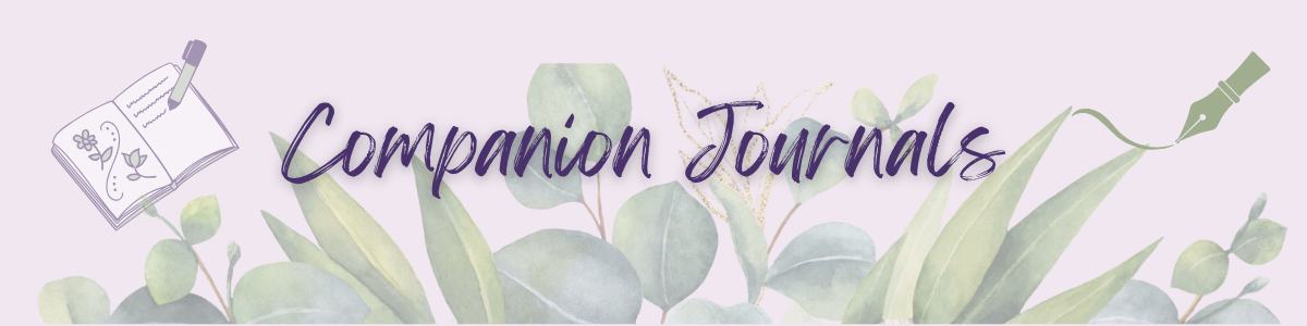 Header image with watercolor leaves, journal icons, and the words “Companion Journals” in elegant script